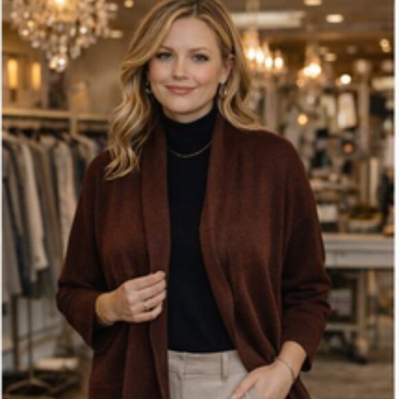 Peruvian Connection Open-Front Cardigan | 100% Pima Cotton | Made in Peru | 3X - Picture 8 of 14